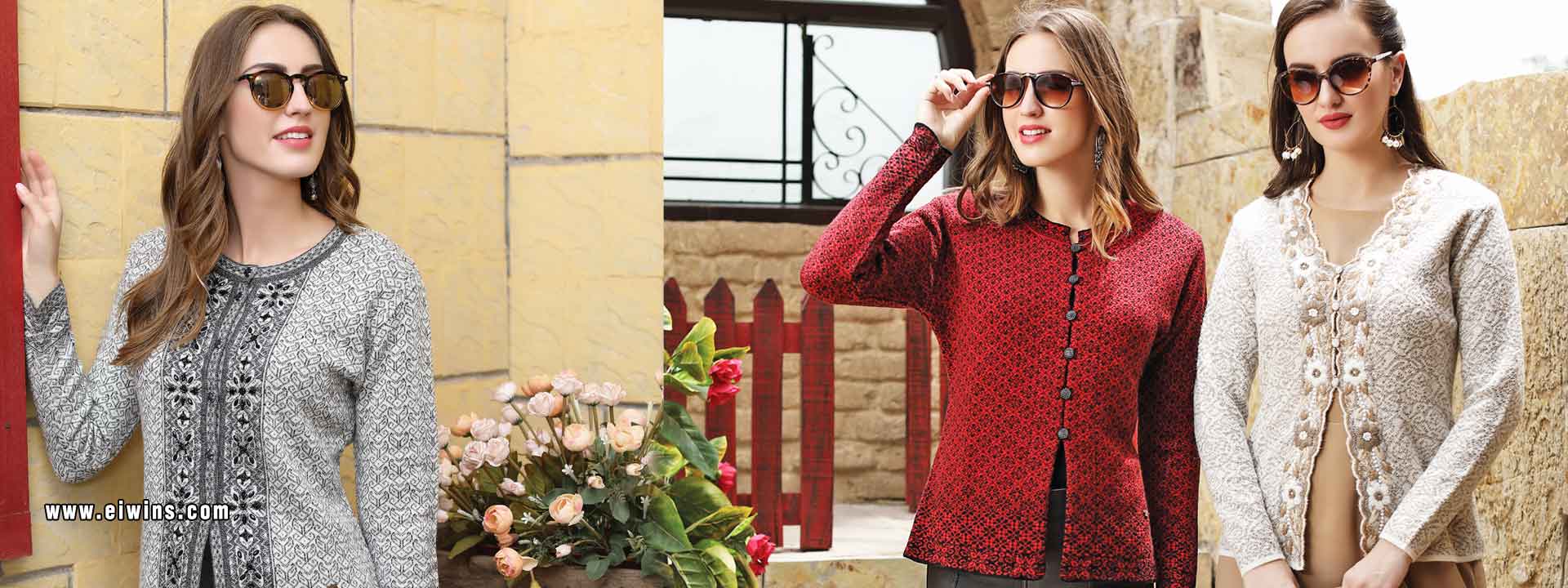 Women Woollen Cardigans manufacturers India, Ladies Woollen Tops, Coats, Blouses, Skivi, Leggings, Kurties exporters in India, Punjab Ludhiana